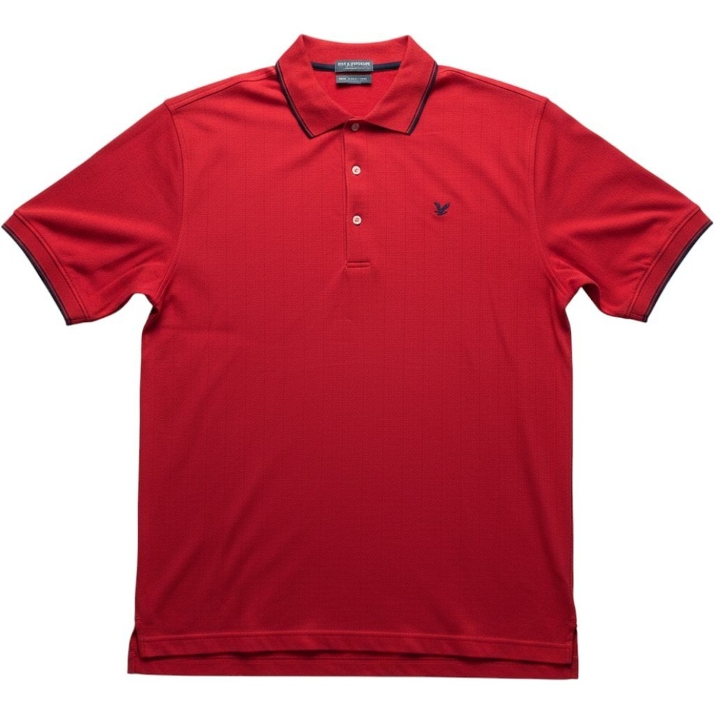 Lyle & Scott Polo Shirt Mens XL Red Solid Short Sleeve Cotton Knit Top